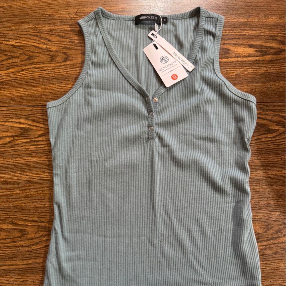 Mossimo Ribbed Tank Top in Blue
